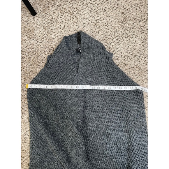 RUDSAK Wool Charcoal Grey Knit Sleeveless Waterfall Vest‎ Duster Cardigan XS/S - Picture 11 of 12